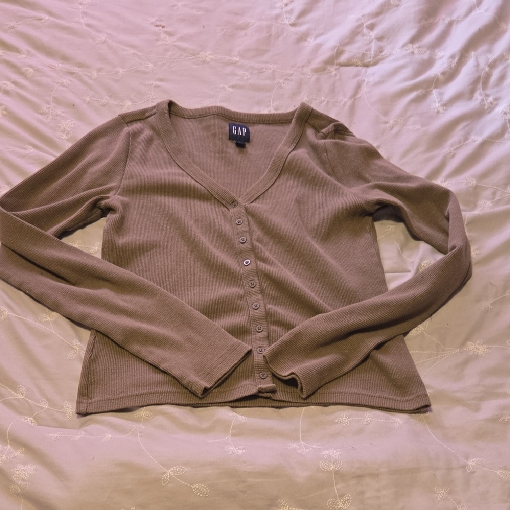 Sale, 3 For $40 GAP Taupe V-Neck Cardigan